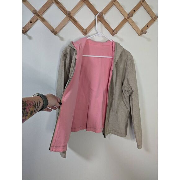 J. Jill Women's Hemp and Cotton Blend Tan Full Zip Hooded Jacket - Size M - Picture 5 of 7